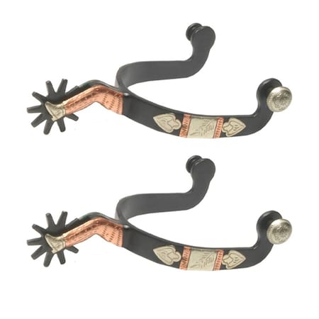 Jacks Imports Black Steel Gal Leg Spurs 11105